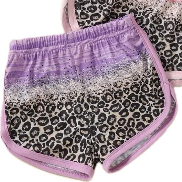 Girl's Leopard Print Dolphin Shorts - Picture 1 of 3